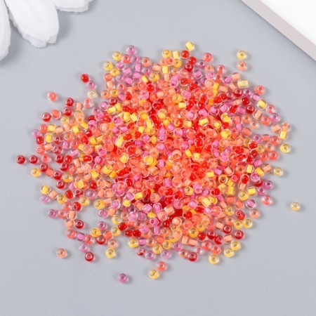 Glass 12/0 "Transparent. Color middle. Red" 10 g