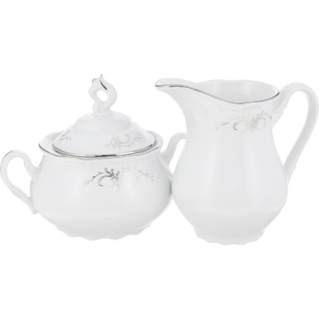Coffee service 6/9 Constance, decor "Gray ornament, Platinum layering", 15 items-3