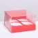 Confectionery folding box for 4 cupcakes 16 x 16 x 10, red