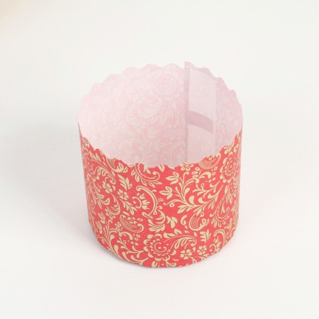 Paper form for cupcake, muffins and cake "Flora Red" 70 x 60 mm-1