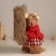 Decor "Squirrel in a checkered skirt and a knitted sweater" 11x17x20 cm