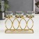 Summary metal, glass for 3 candles "woven rings" gold 18x6x10 cm