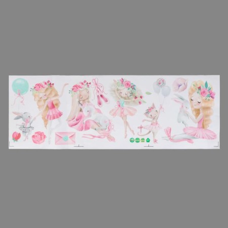 Stick plastic interior color "Baby-ballerina with animals" 30x90 cm-1