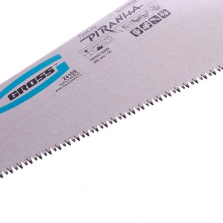 Knife-hacksaw on wood Gross Piranha, 400 mm, 7-8 tpi, sharpening 3D, fecal tooth-1
