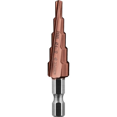 Drill step "bison" 29672-4-12-5_z01, 4-12 mm, 5 steps, hexagonal shank