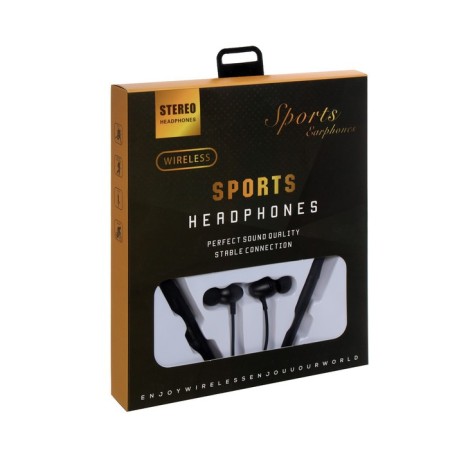 V-21 headphones, wireless, vacuum, microphone, BT5.0, 150 mAh, with a rim for the neck, black-5