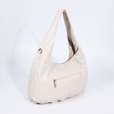 Load bag with a zipper, 3 outer pockets, milk color-1