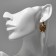 Earrings "Bird" Filin on a branch, white color in black gold
