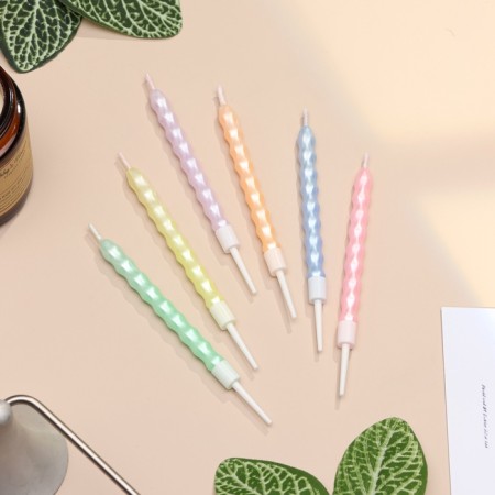 Candles for the Cake "Festive Wave", 6 pcs, pastel colors-1