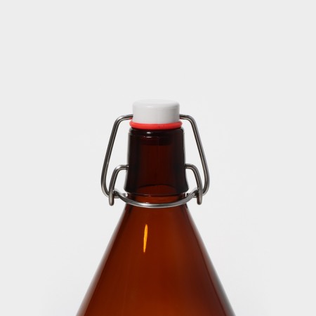 A bottle of boogle with a cork "Brown", 1000 ml, type 2, packaging 12 pcs-1