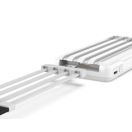 External BYZ W79, 10,000 mAh, Type-C, USB, 2 A, display, cable 4, display, white-1