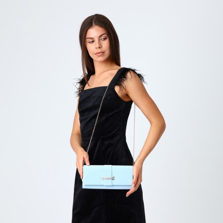 Women's bag on magnet, blue color-5
