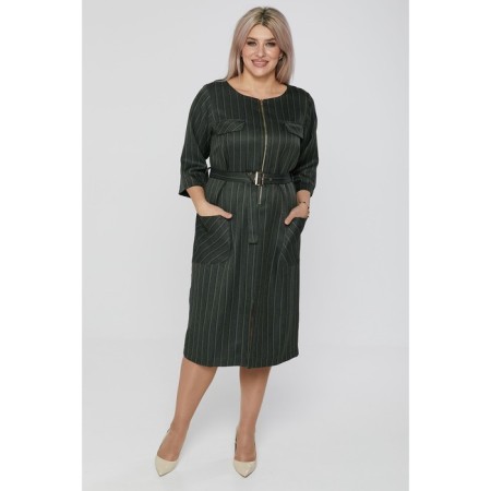 Female dress, size 56, green color-1
