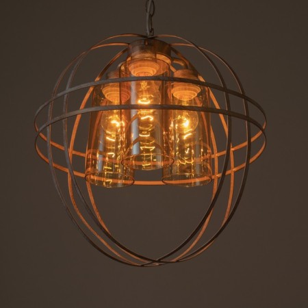 Lamp Bayerlux "Sphere" E27 40W white with a golden patina 40x40x40-95 cm-3