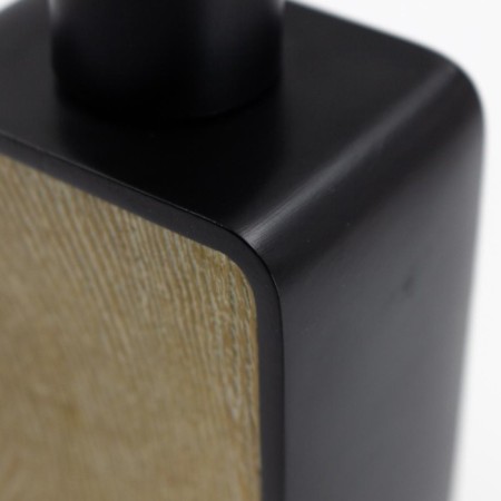 Joy Home liquid soap dispenser, polyurez, black with wood decor-2
