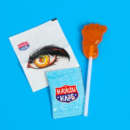 Caramel on a stick with an explosive caramel and a tattoo "Mr. Pyatkin", Assorted, 8 g-8