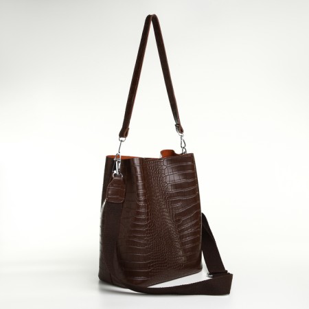 Women's bag on magnet Textura, average size, brown color-2