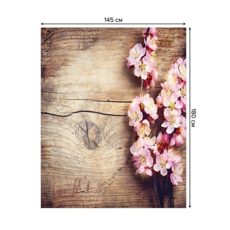 Tables on the table "Cherry flowers", rectangular, Saten, size 145x180 cm-1