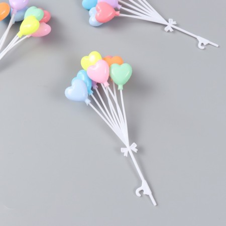 Decor for creativity Plastic "Bound of balloons-hearts" 8 pcs 16.6 cm-2