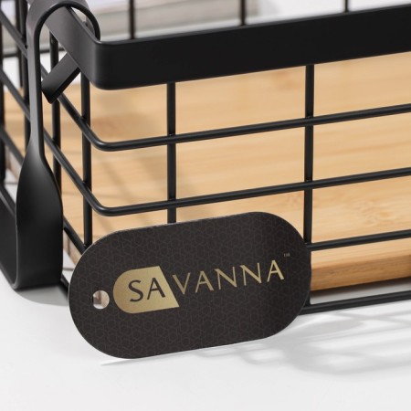 Universal basket Savanna "Aesthetics", 25 × 18.3 × 10 cm, black color-3