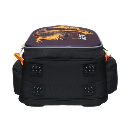 School backpack 37 x 28 x 13cm, ergonomic back, Across 557, + bag, black/orange-6
