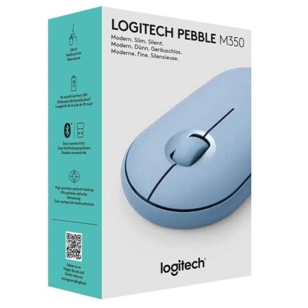 Logitech Pebble M350 mouse, wireless, optical, 1000 dpi, Siniya-5