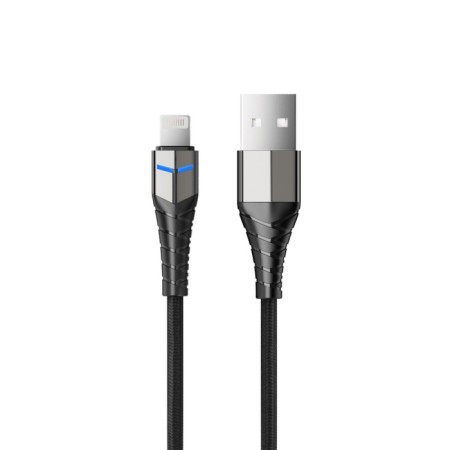 Cable AcCESSTYLEL AL24 -F100LED, Lightning - USB, 2.4 A, LED, Fast charging, 1 m, black