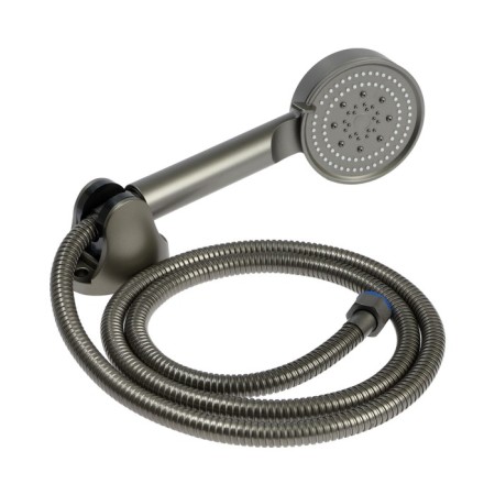 Bath mixer Zein Z3853, single -leaf, shower set, watering can 5 modes, graphite-8