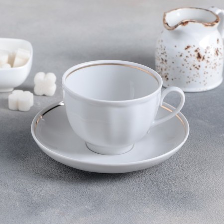 Tea steam porcelain, 275 ml, cup D = 9.2 cm, saucer d = 15 cm