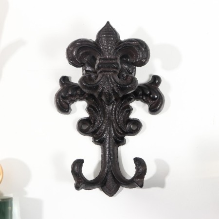 Decorative cast iron hook "Heraldic lily" 15x4x9.8 cm