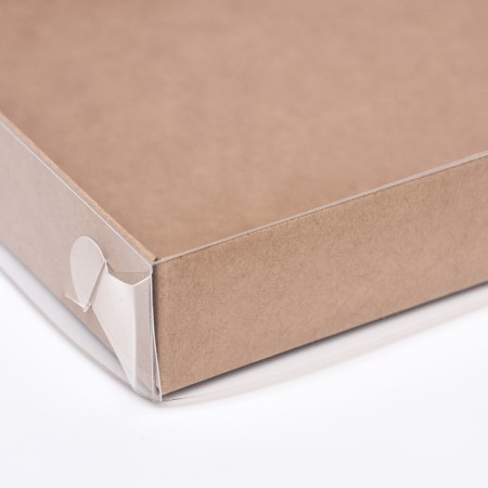 Confectionery packaging, craft with PVC lid, 16 x 16 x 3 cm-2