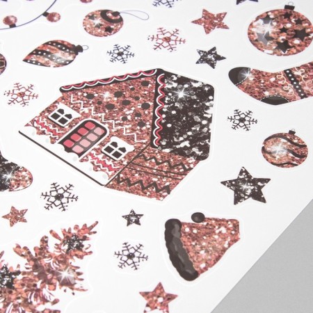 New Year sticker interior color "Pink Christmas tree" 30x40 cm-3