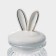 Glass Bank for bulk products with a ceramic lid of the bunny in gold, 230 ml