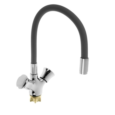 ACCOONA A4883T kitchen mixer, two -wound, silicone spout, silumin, gray/chrome