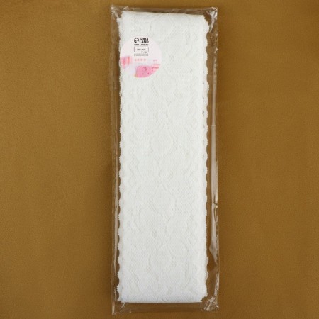 Elastic lace, 60 mm × 10 ± 1 m, ivory color-3
