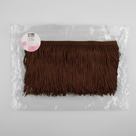 Decorative braid "Furrm", 10 cm, 5 ± 0.5 m, coffee color-2