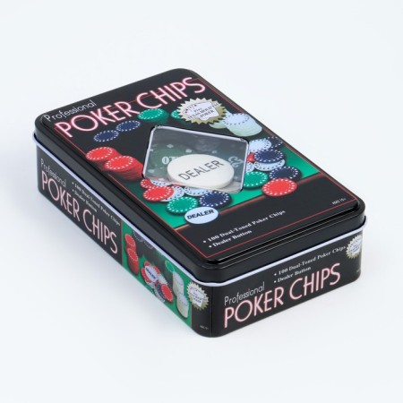 Poker, set for the game, chips with a face value of 100 pcs, 11.5 x 19 cm-2