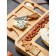 Set for the supply of cheese "Maasdam", 4 knives, bamboo, shale board