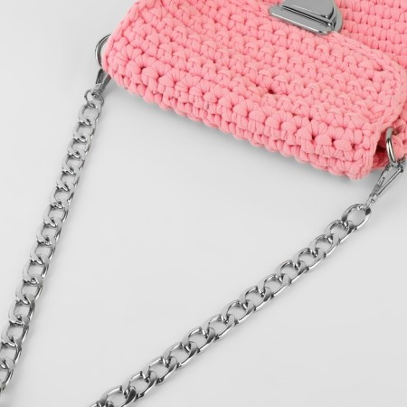A chain for a bag, with carbines, aluminum, 13.5 × 20.5 mm, 60 cm, silver color-2