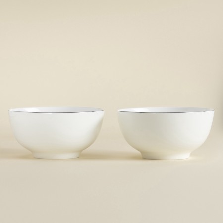 SALATE SL HOME "CASCARO", 900 ml, D = 16 cm, set 2 pcs, bone porcelain, white-3