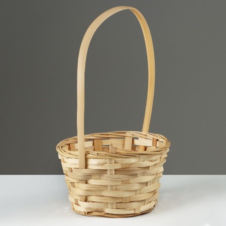 Wicker basket, D19 x 9.5 x 32cm, bamboo