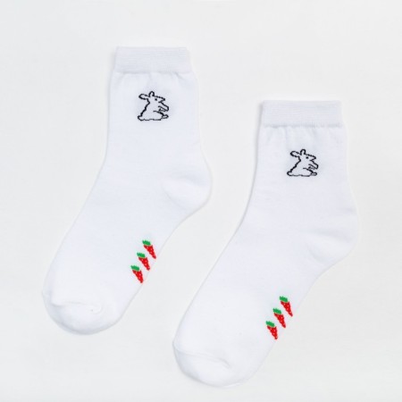 Women's socks minku "Bunny", white color, size 36-37 (23 cm)-1
