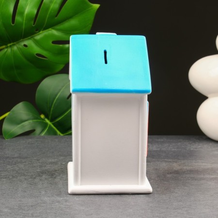 The piggy bank "House, for a new life" White, orange, green, 21 cm-2