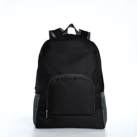 Folding backpack, lightning department, external pocket, 2 side pockets, black color-3