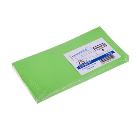 Envelope C65 114 x 229 mm, color, without a telling, without a window, a tear -off tape, 120 g/m2, green