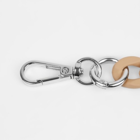 A chain for a bag, with carbines, plastic, 23 × 17 mm, 30 cm, light brown/silver color-1