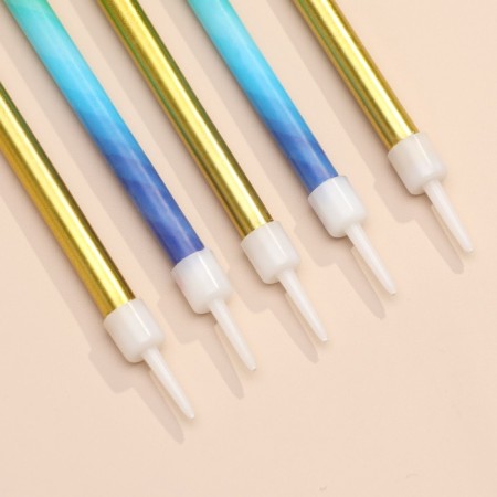 Candles for the Cake "Rainbow", 12 pcs, gold and multi -colored-3