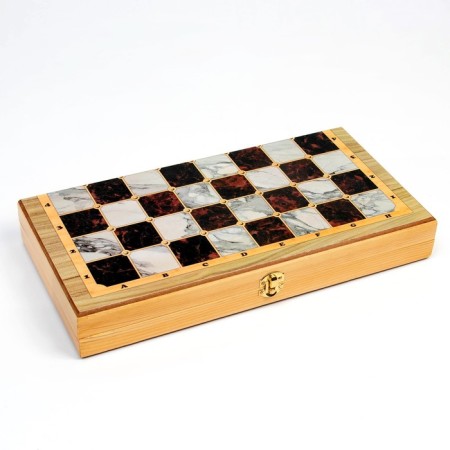 Board game 3 in 1 "Marble": chess, checkers, backgammon, woodboard 40 x 40 cm-10