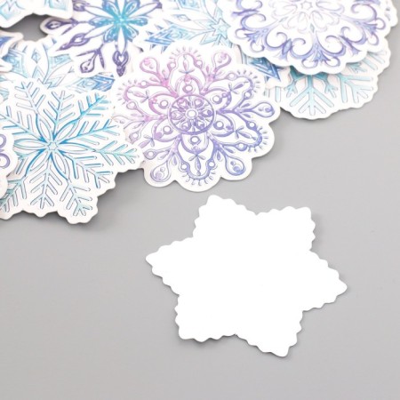 Stickers for creativity "Snowflakes" embossing silver set 48 pcs 9x7x0.8 cm-4