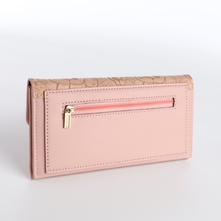 Women's wallet on the button, pink color-1